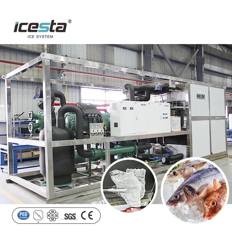 ماكينة صنع الثلج بالألواح، سعة 30 طن، صناعية شديدة التحمل، مناسبة لمصايد الأسماك واسعة النطاق، وسلاسل التبريد، وتبريد الخرسانة - ICESTA 1