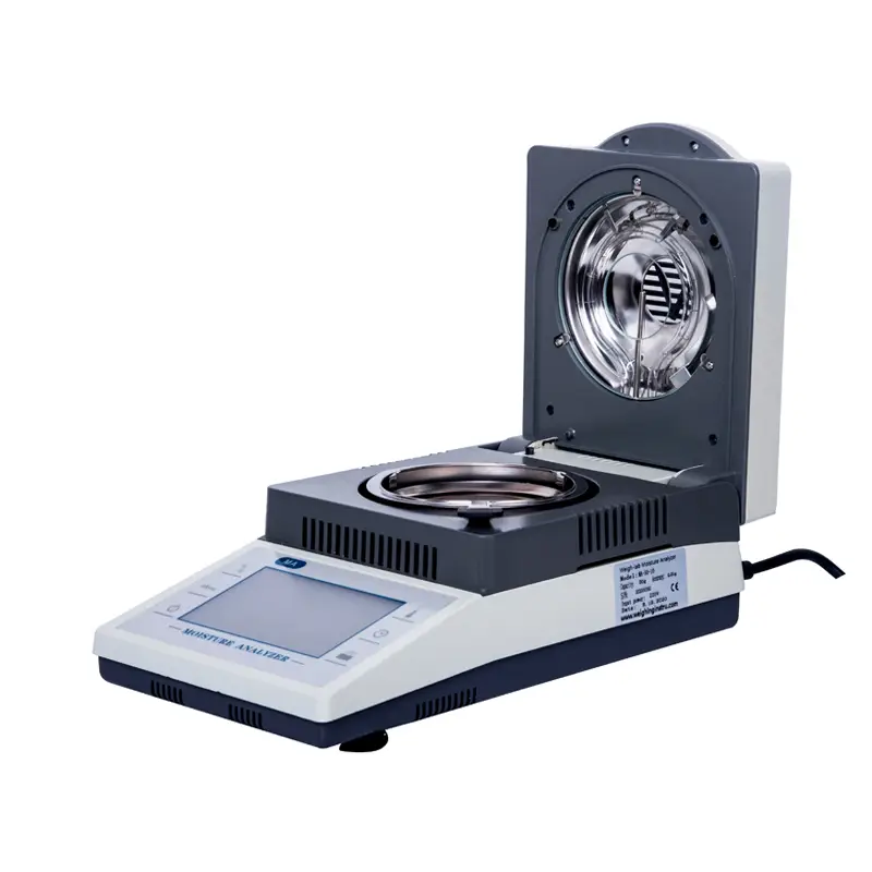 50 g 110 g 120 g 0,01 g 0,005 g 0,001 g Touchscreen halogeen vochtmeter 1