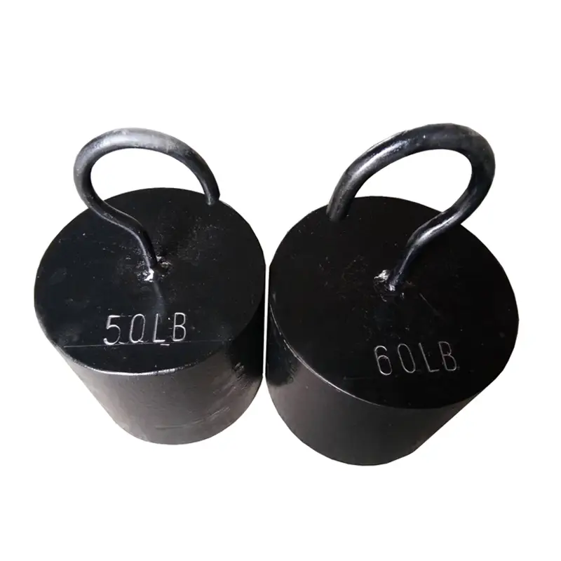 Customized 5lb 10lb 20lb 25kg 50kg Cast Iron Test Weights Hooked Iron Weights Mass Set With Slotted Base To Hang 1