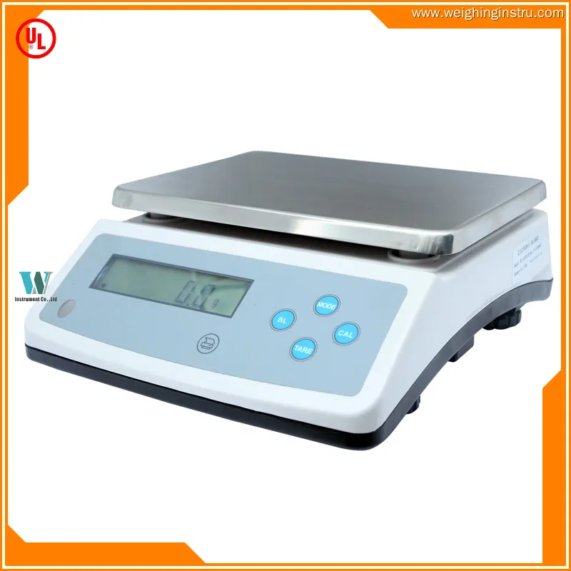 Electronic Bench Scale with LCD Display, Stainless Steel Pan, Rs232C Interface, Rechargeable Battery - 10kg Capacity 1