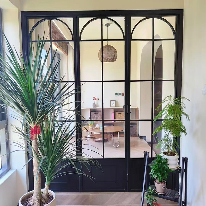 Puerta plegable de aluminio estilo francés 4