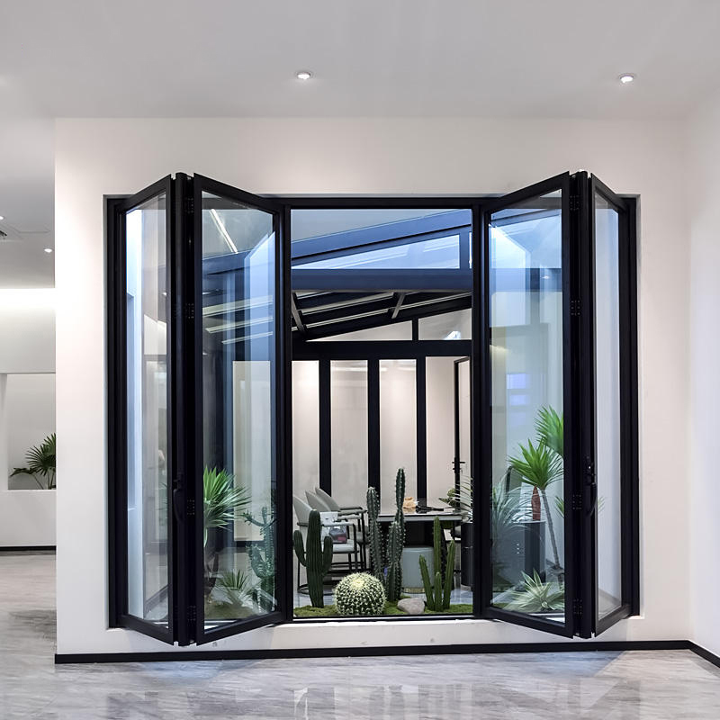 Puerta plegable de aluminio con marco mediano-estrecho 2