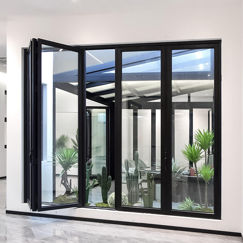 Puerta plegable de aluminio con marco mediano-estrecho 1