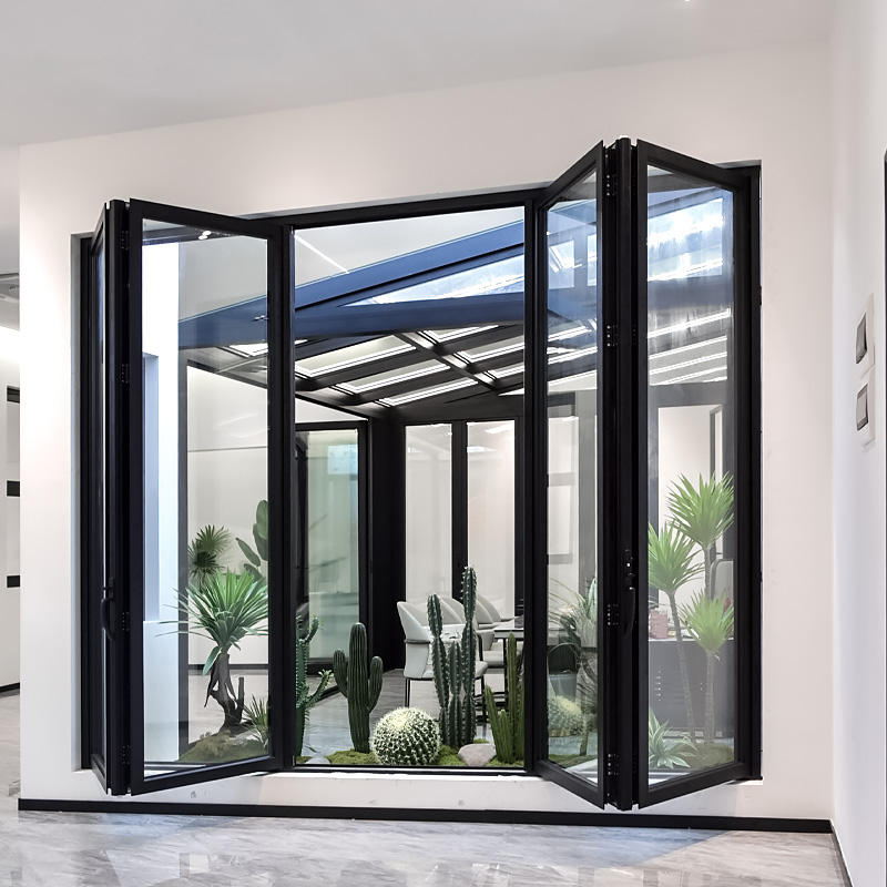Puerta plegable de aluminio con marco mediano-estrecho 3