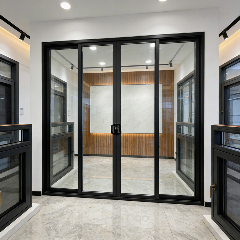 Puerta corredera de aluminio estándar australiana con cerradura de mariposa en forma de D, certificada según la norma AS2047. 3