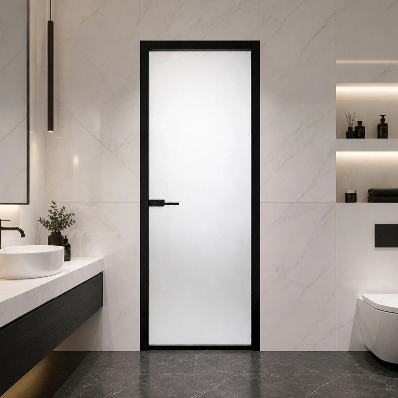 Slim-Frame Aluminium Glass Swing Door 1