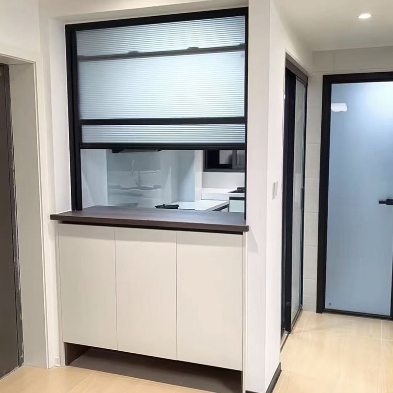 Ventana corredera vertical de aluminio de deslizamiento suave 5