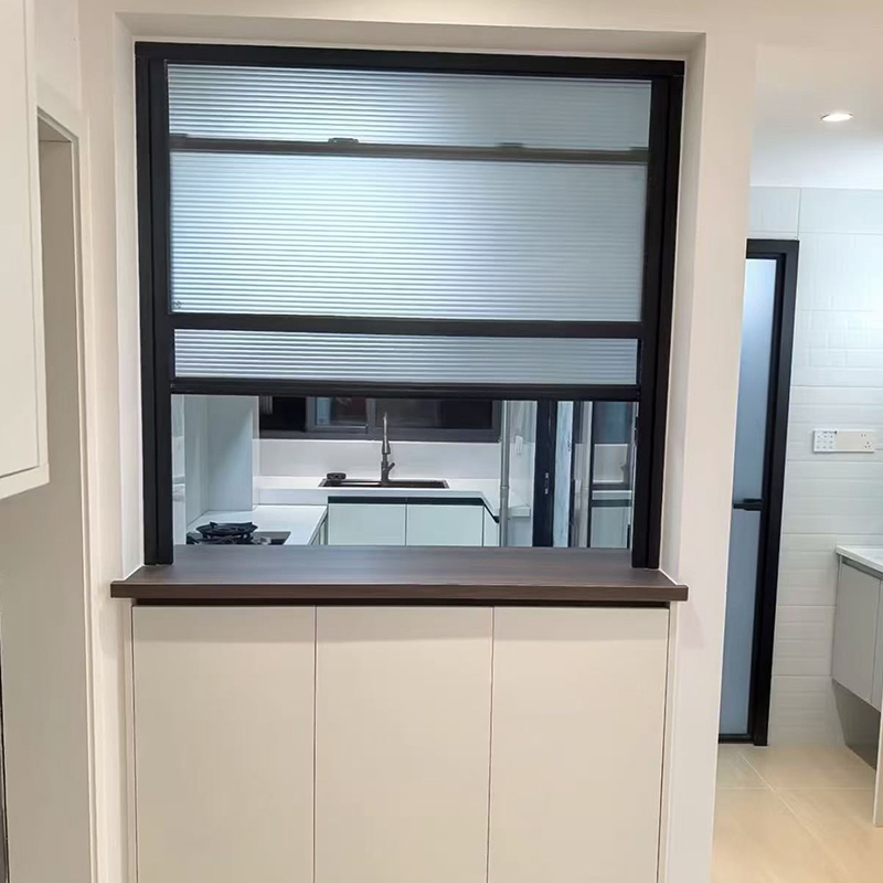 Ventana corredera vertical de aluminio de deslizamiento suave 4