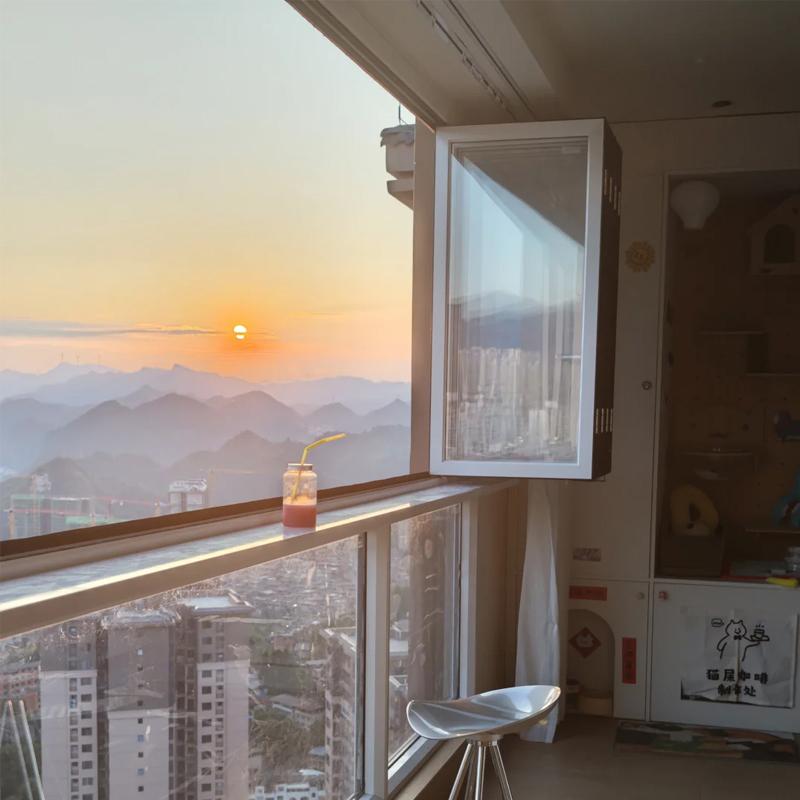 Ventana panorámica plegable de aluminio con rotura de puente térmico 3