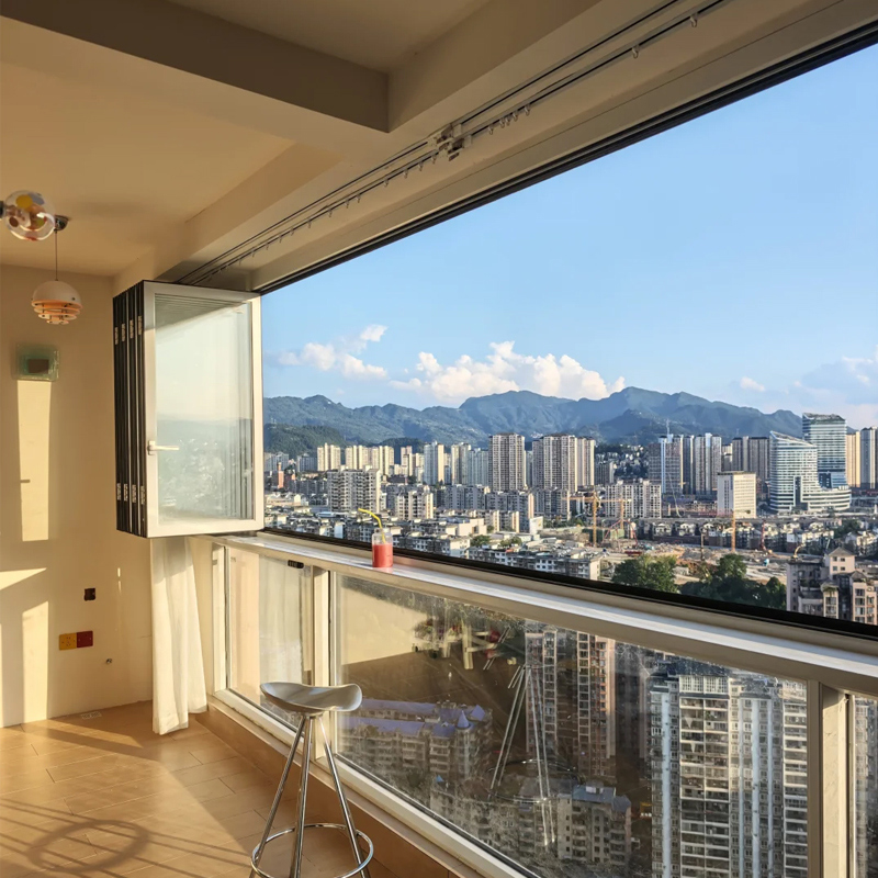 Ventana panorámica plegable de aluminio con rotura de puente térmico 2