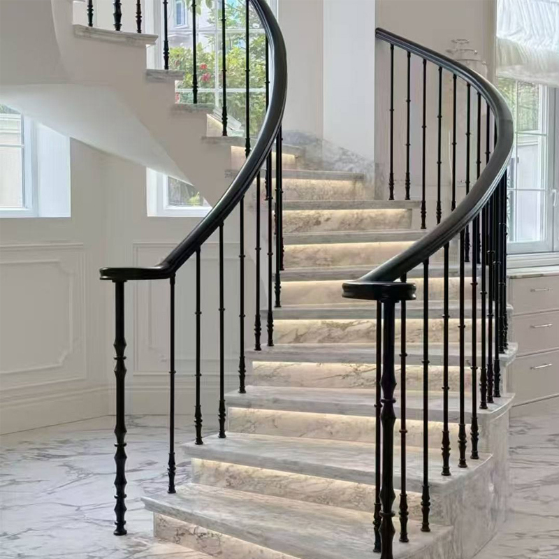 Barandilla de escalera de aluminio con pasamanos 1