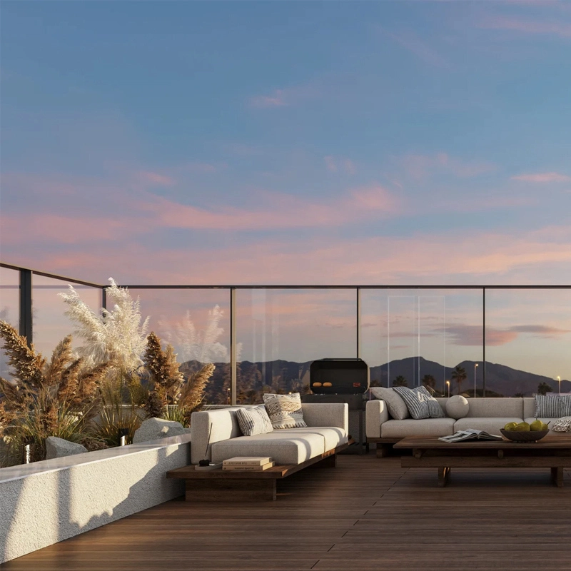 Frameless Spigot-Mounted Glass Balustrade for Balconies 1