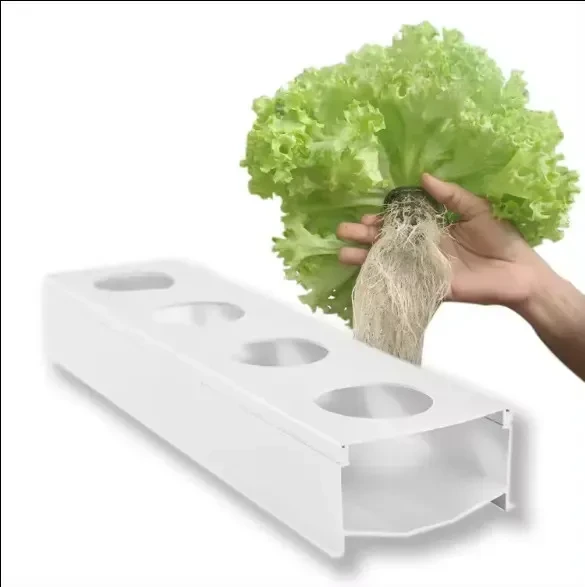 Sistema comercial de hidroponia NFT com tubos de PVC para cultivo de alface sem solo. 1