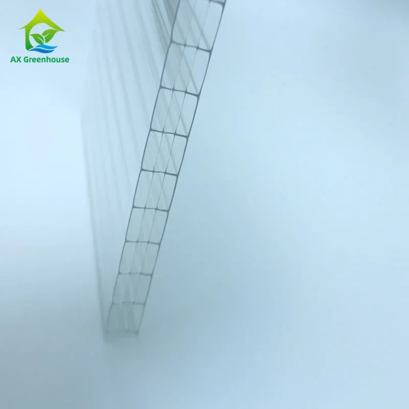 Paneles de plástico para invernadero Spire de alta capacidad de carga, láminas de policarbonato de 4 capas 1