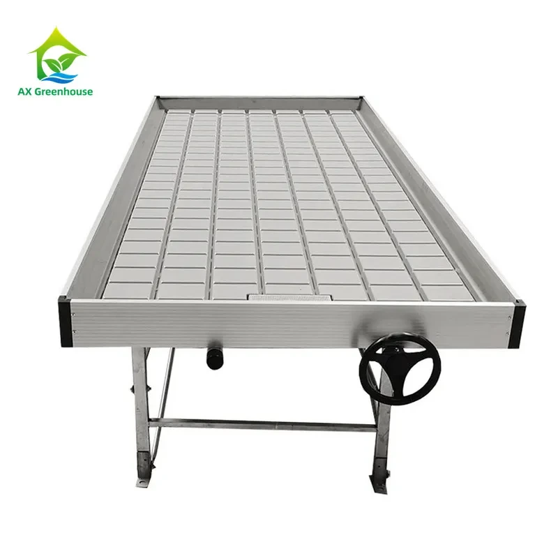 Mesa de cultivo hidropónica vertical móvil con ruedas y poste Ebb And Flow de 1,2 m x 2,4 m 1