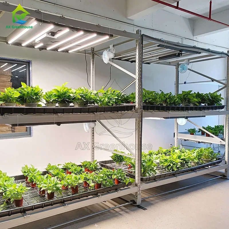 Étagères de culture verticales multicouches sur mesure pour l'agriculture d'intérieur, robustes et adaptées aux serres. 1