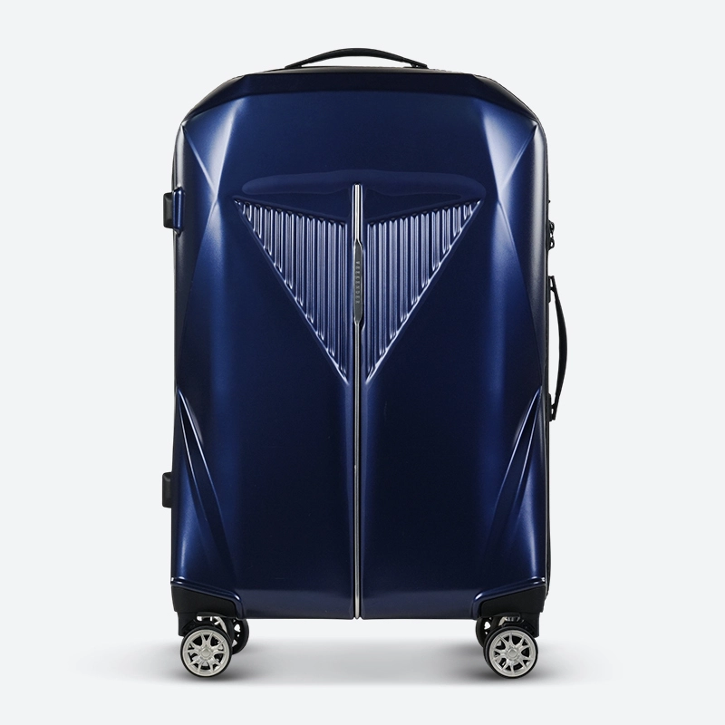 Custom 20/24 Aerodynamic Streamline Design PC Zipper Luggage with Custom Central Metal Logo Cl-2730 Manufacturer Damao-shine 1