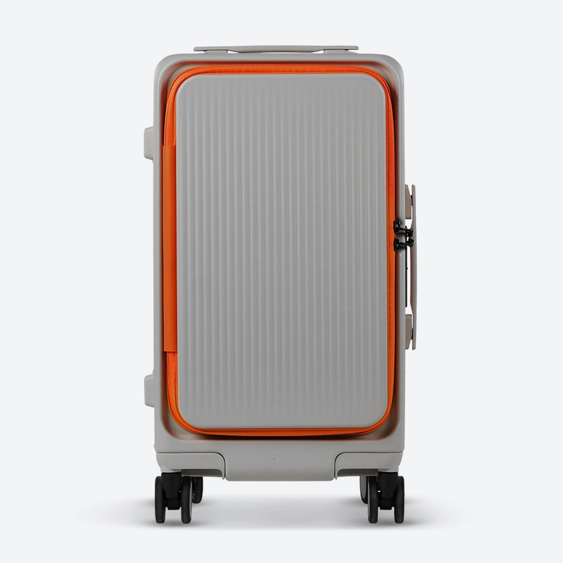 Custom 20/24/28 inch Premium Slim Aluminum Frame Hard Shell Travel Suitcase DL-2857-2, Large-Capacity Deep Barrel with Front Zipper Opening, Customizable Cup Holder Factory Damao-shine 1