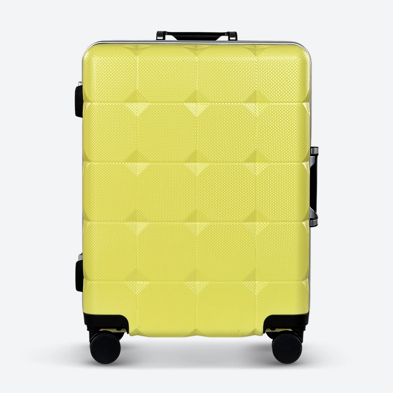 Custom 24 Inch Aluminum-Frame Hard-Shell Luggage DL2754, Square Embossed Check-in Suitcase 1