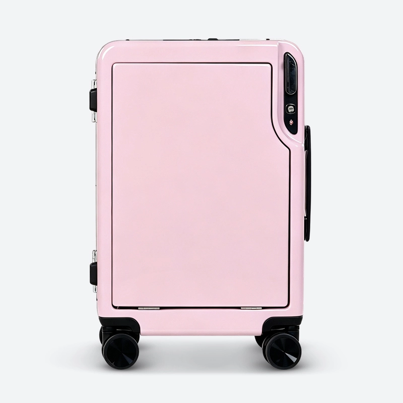 Custom 20 Inch Hard-Shell Luggage DL2857a, Front Open Wide-Handle Suitcase With Rear Cup Holder 1