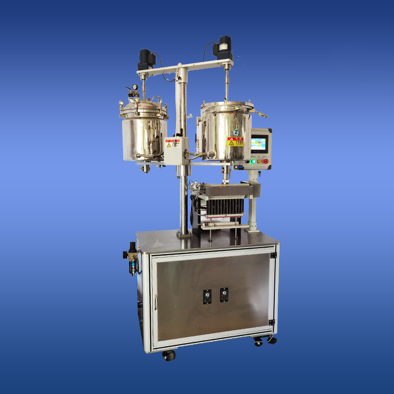 Beyer BYLF-12 lipstick filling machine with mixing tanks, touchscreen and multi-nozzle filling head 2