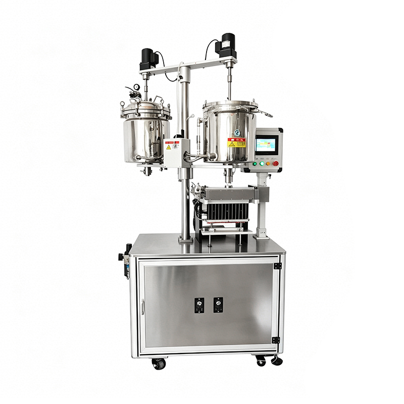 Beyer BYLF-12 lipstick filling machine with mixing tanks, touchscreen and multi-nozzle filling head 3