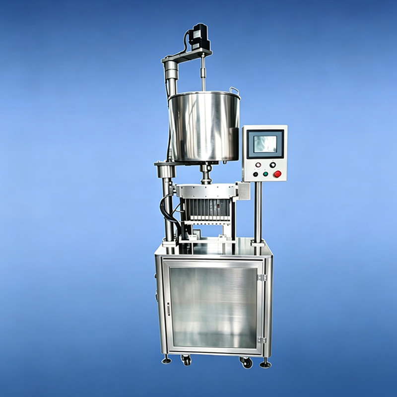 Beyer 6 cavities semi automatic silicone lipstick filling machine with heated mixing tank