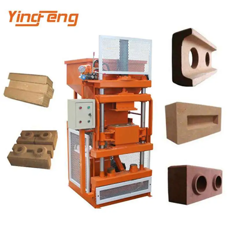 Yingfeng Machinery - LT2-25 China Machinery Brick Clay Brick Burning Machine Maker Hydraulic Press Interlock Brick Making Machine Interlock brick press machine 1