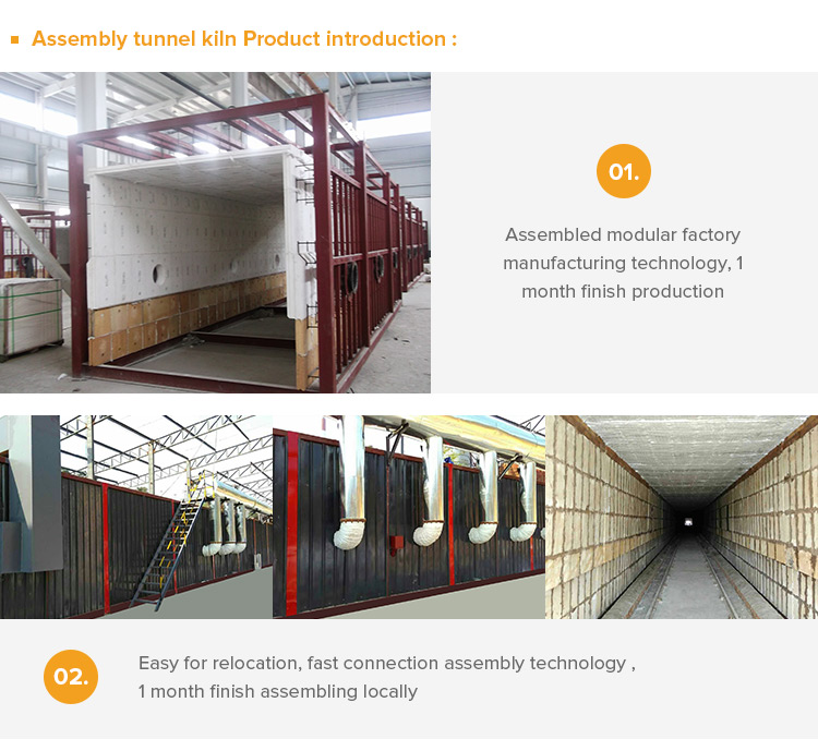 Easy for moving ! Assembly tunnel kiln for burning bricks