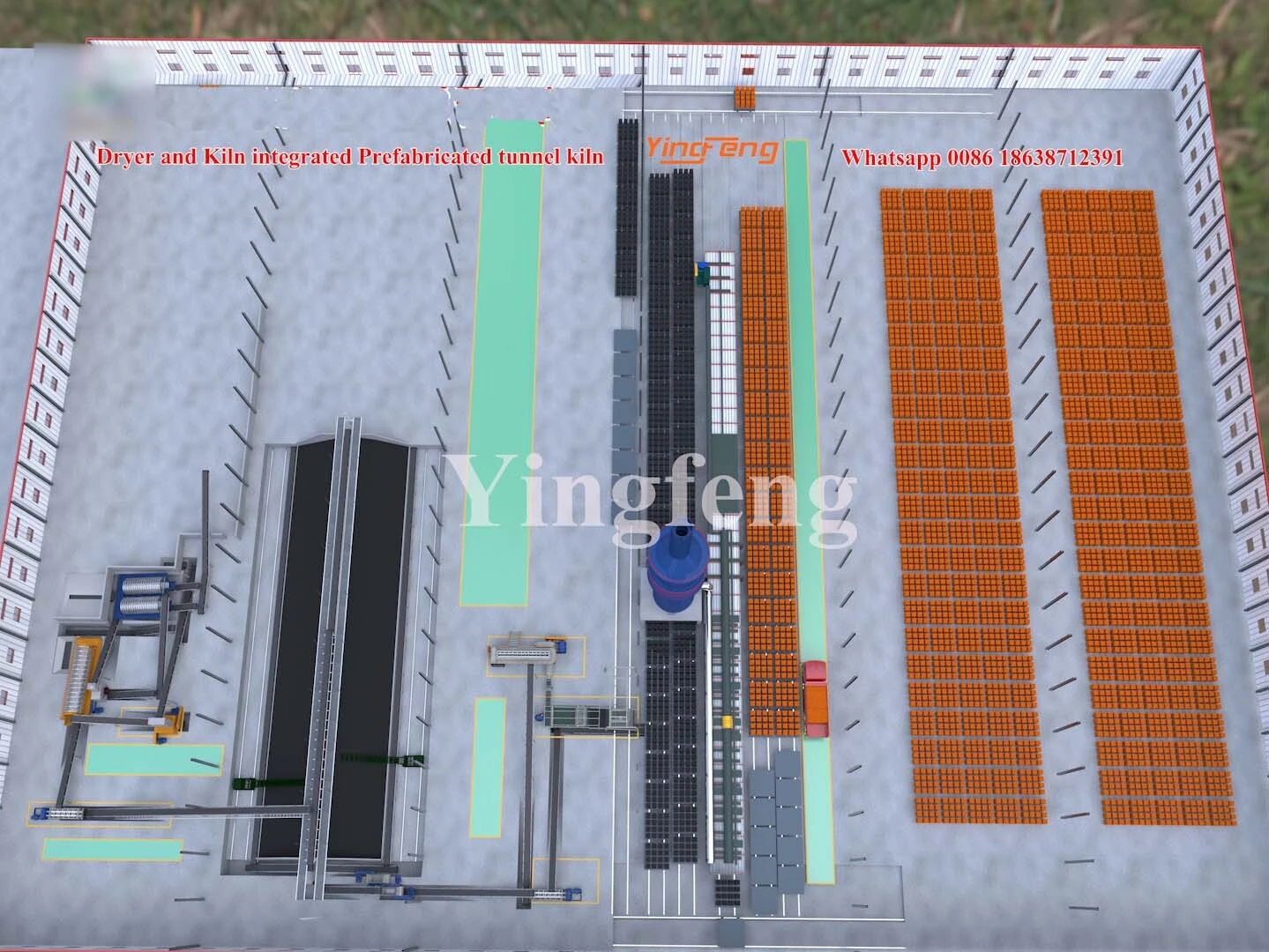 Drying and firing integrated Linear Assembled tunnel kiln 1