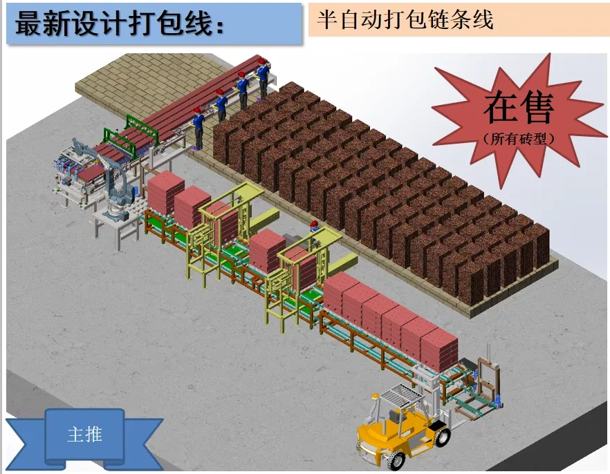 Semi auto clay brick packing machine with stacker 1