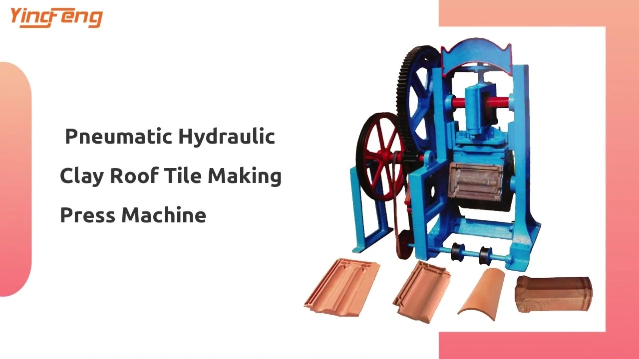  Pneumatic hydraulic clay roof tile making press machine 1