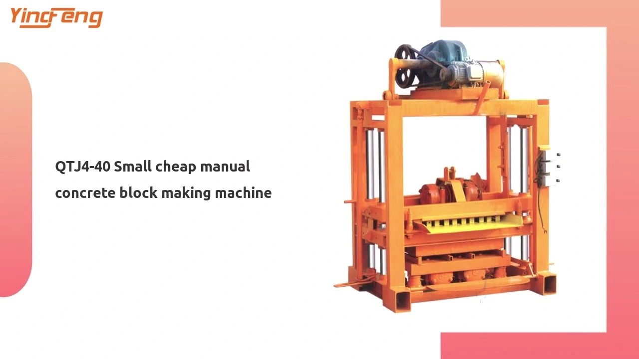 QTJ4-40 Small cheap manual concrete block making machine 1