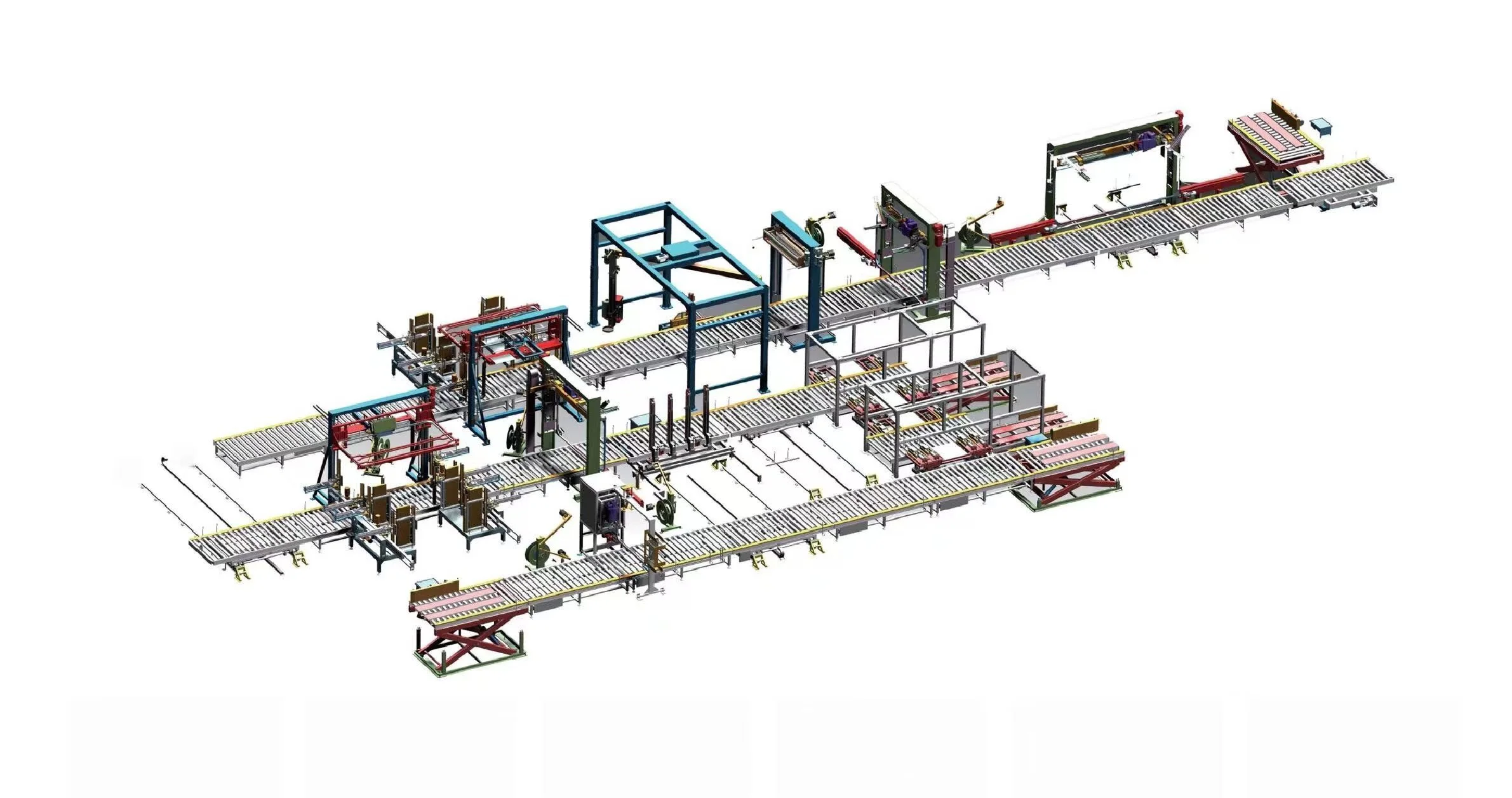 High-Speed PV Panel Packaging System with Palletizing, Corner Protection & Film Wrapping 1