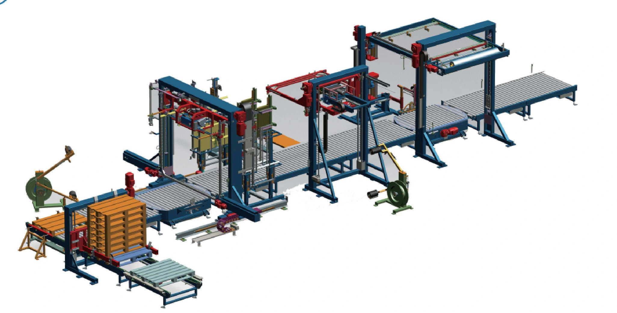 Fully Automatic Pallet Packaging Line For Electronics And Electrical Appliances 1
