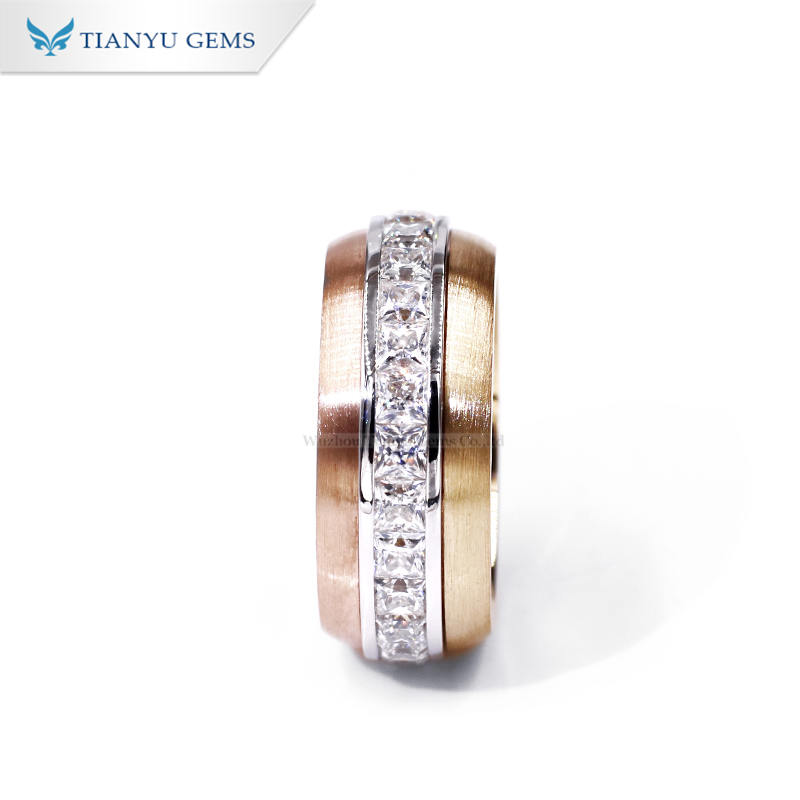 Custom 14k gold mens wedding band Company Manufacturer | Tianyu gems 8