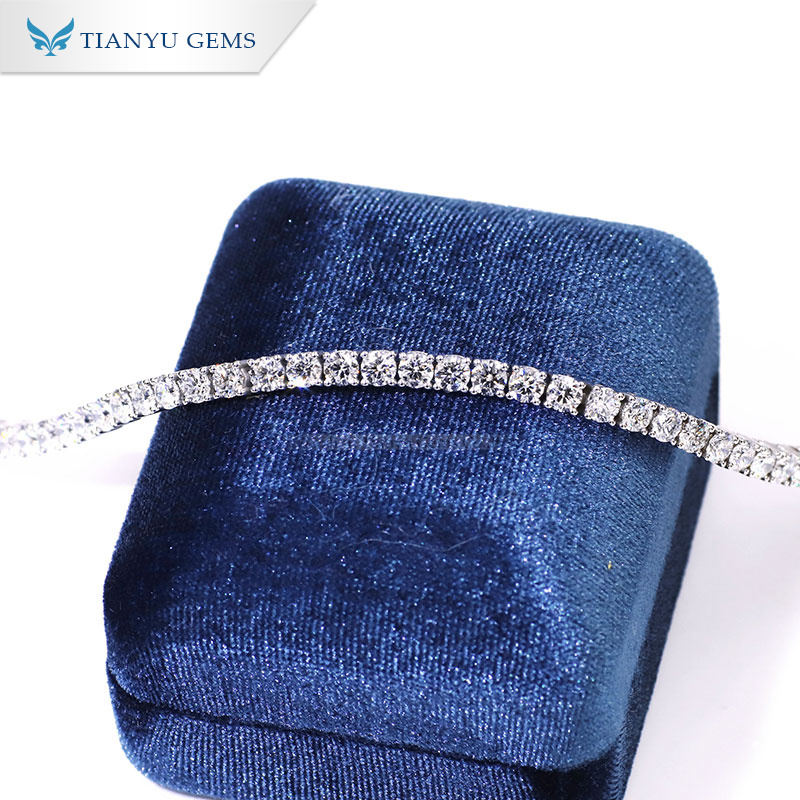 Tianyu Gems Lab Grown Diamond Bracelet 4mm Custom Women Lab Tennis Bracelet 3