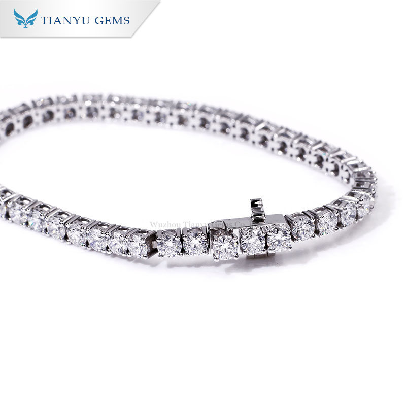Tianyu Gems Lab Grown Diamond Bracelet 4mm Custom Women Lab Tennis Bracelet 2