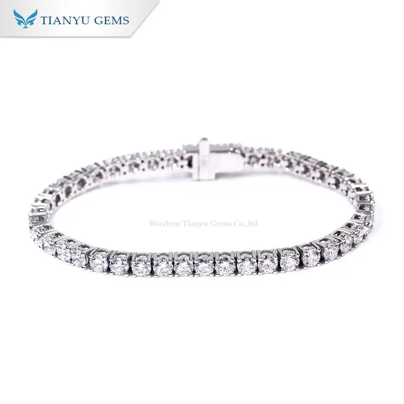 Tianyu Gems Lab Grown Diamond Bracelet 4mm Custom Women Lab Tennis Bracelet 1