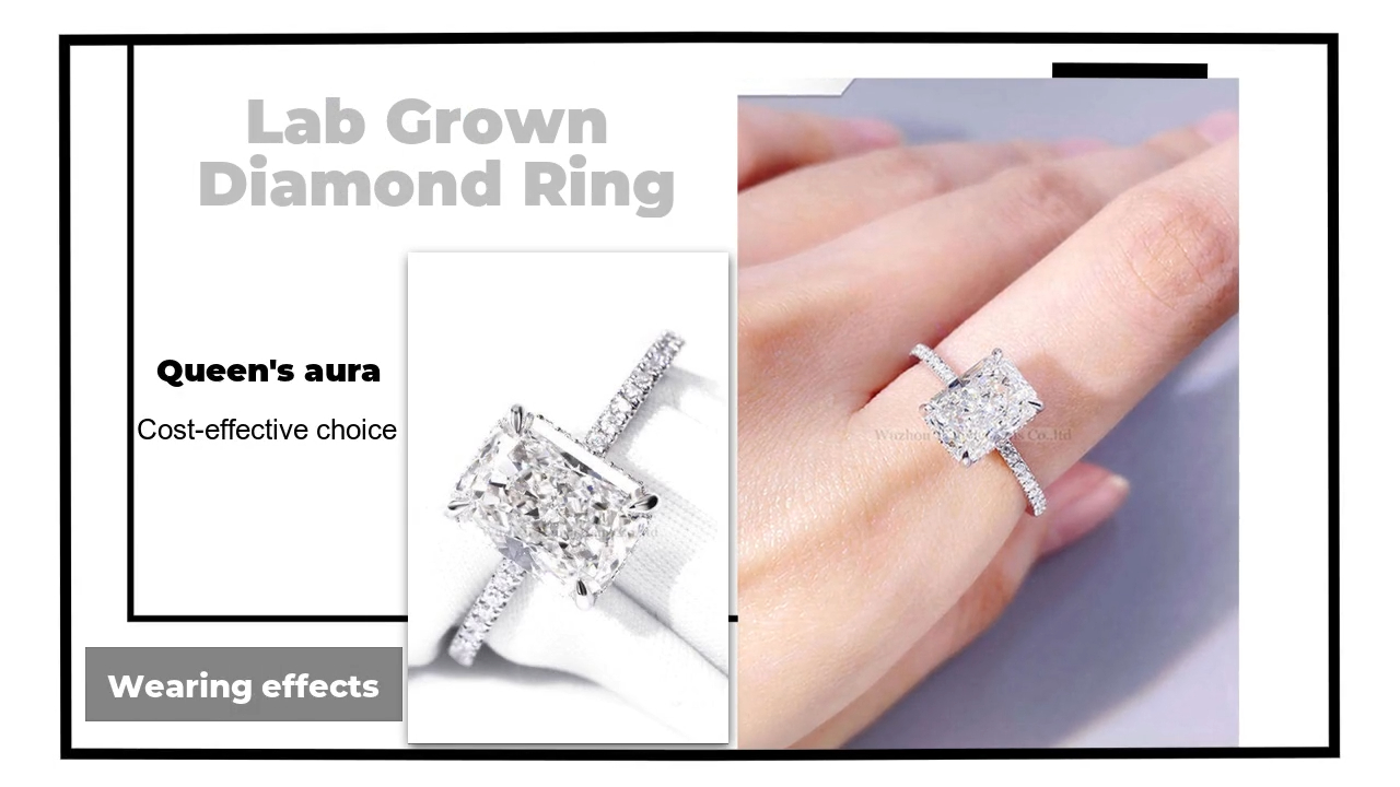 Tianyu Gems 2.30 carats H color VS2 clarity 14K white gold exquisite and elegant  lab cultivation diamond ring 3