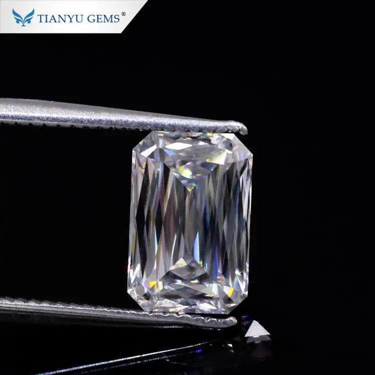 Tianyu gems Octagon crisscross cut DEF VVS white Moissanite Crushed Ice Cut 1