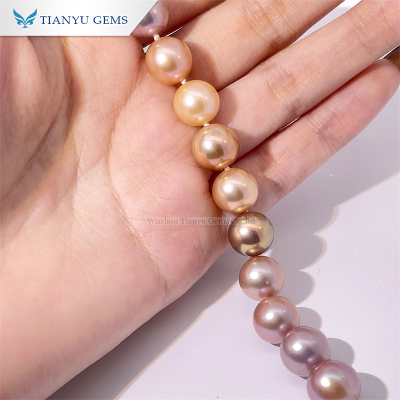 Tianyu Gems Colorful Pearl Bracelet 14k Yellow Gold Women's Bracelet 3