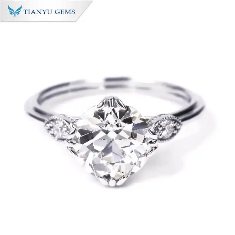 Tianyu Gems 14 Kt white gold ring with a 2.51 carat H color SI1 clarity OEC lab grown diamond 1