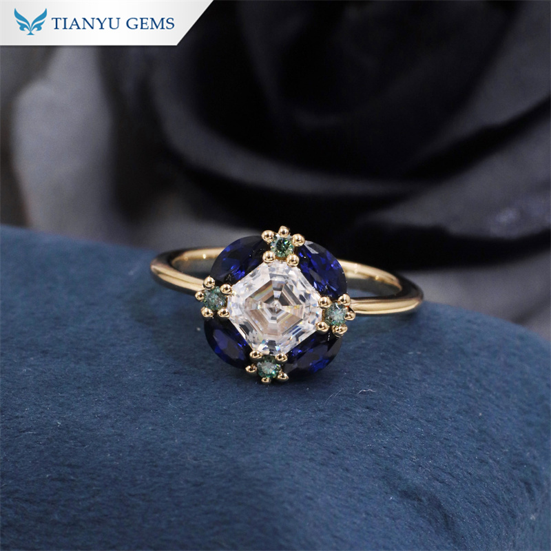 Moissanite Sapphire Ring - Vintage Beauty & Modern Elegance 2