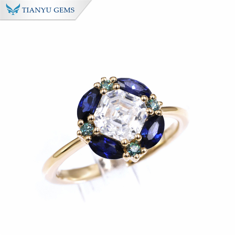 Moissanite Sapphire Ring - Vintage Beauty & Modern Elegance 4