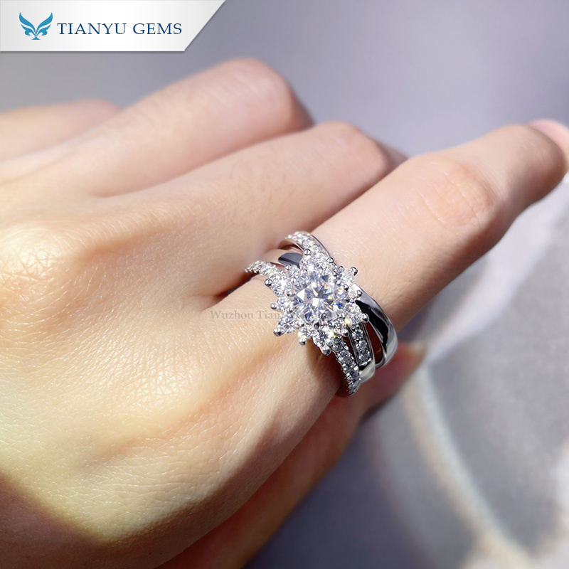 Latest engagement and wedding ring set Manufacturers | Tianyu gems 9