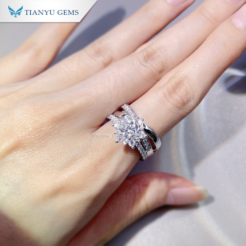 Tianyu gems | Latest emerald engagement ring set Manufacturers 9