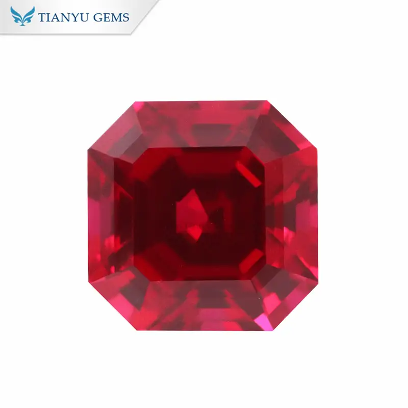 8*8mm Asscher Cut Lab Grown Gemstone Ruby Manufacturer 1