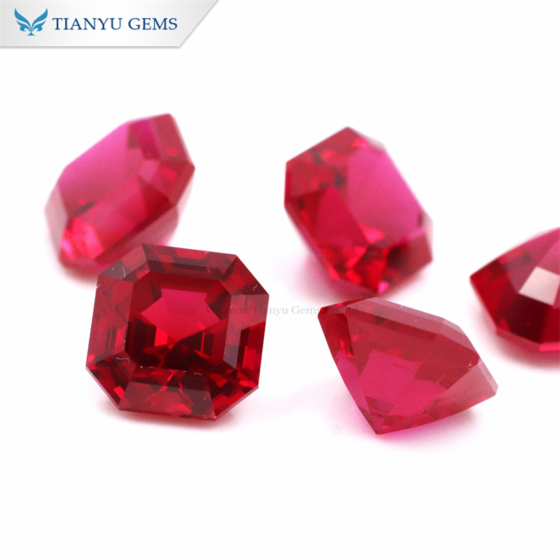 8*8mm Asscher Cut Lab Grown Gemstone Ruby Manufacturer 9