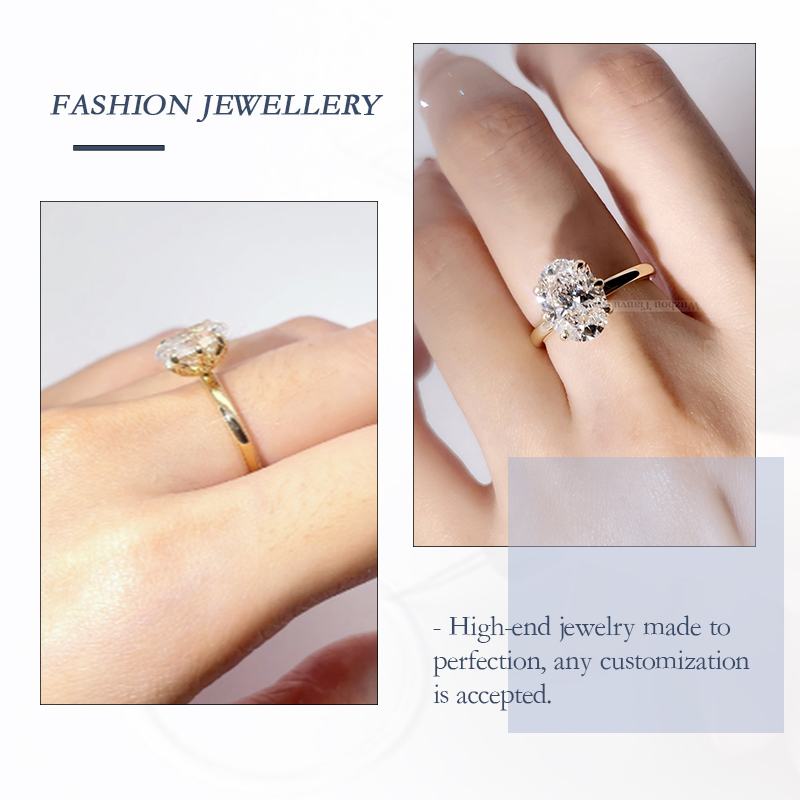 Tianyu Gems Lab Grown Diamond Ring Yellow Gold Oval Engagement Ring 5